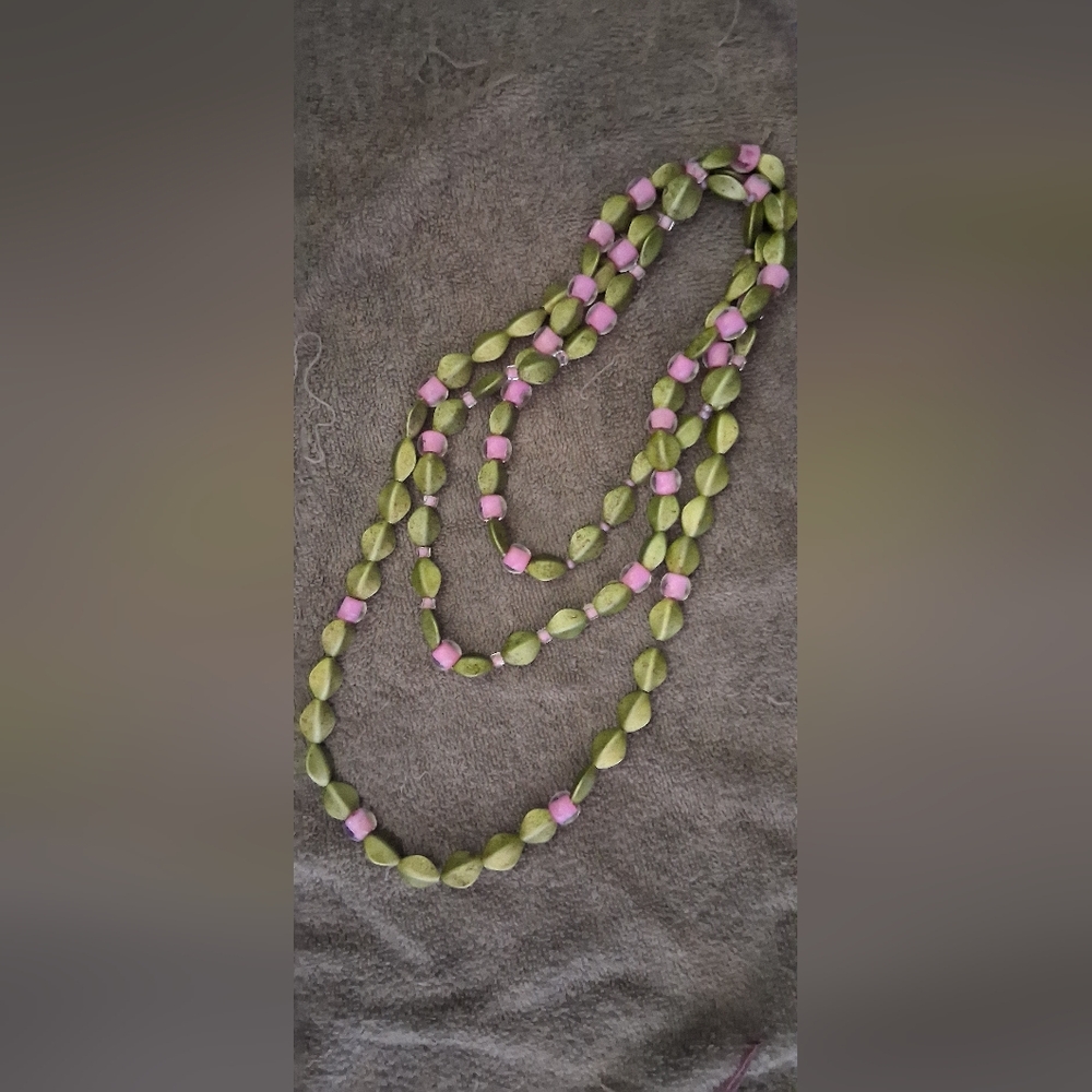 Three strand beaded necklace